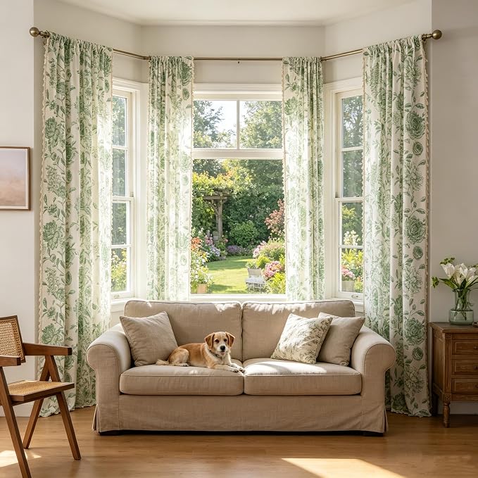 F-CHU Boho Floral Linen Curtains - Image 8