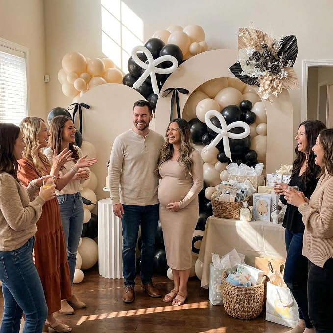 Black and White Balloon Garland Arch Kit 114pcs, Bow Balloon Garland Kit 5 10 - Image 9