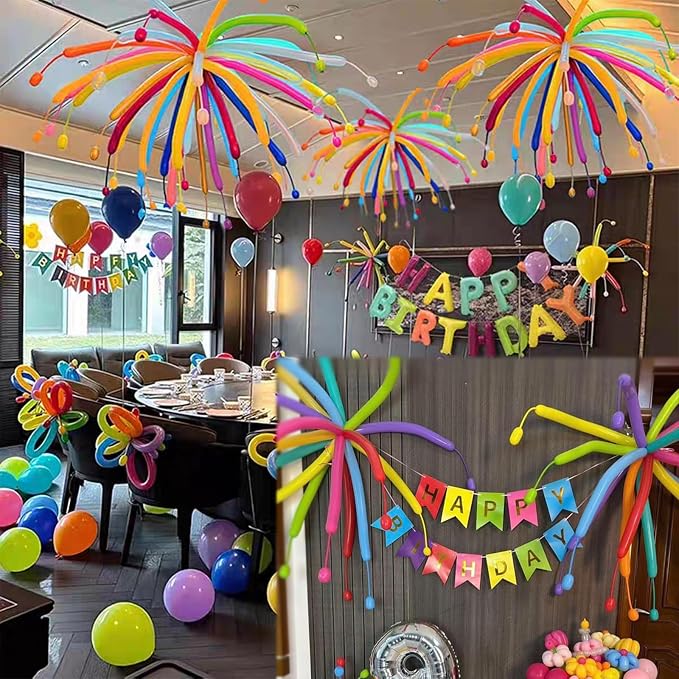 XIRUISHEN 200PCS 260 Balloons and 12-inch Round Balloons Colorful colors - Image 6