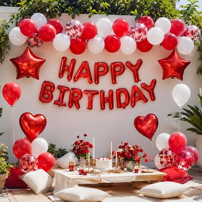 Red Birthday Decorations for Girls - Image 8
