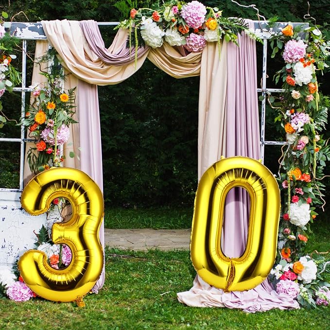 Gejoy 40 Inch Number 30 Balloons Jumbo 30 Foil Giant Number 30 Balloons - Image 7
