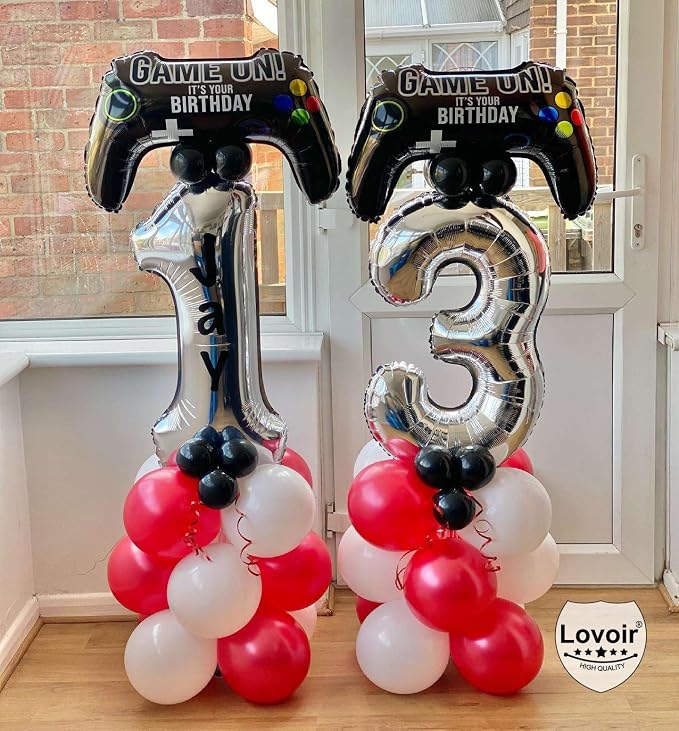 Silver 13 Number Balloons, 40 Inch Giant Number 13 Balloons Foil Mylar Helium - Image 7