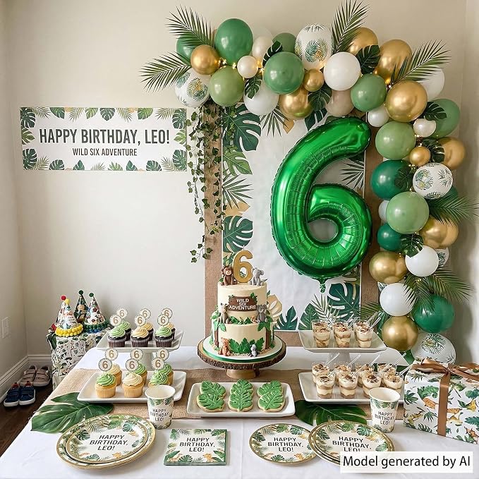 Green Number 6 Balloon 40 Inch, Radiant Foil Numeral - Image 7