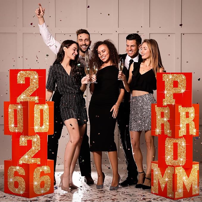 Queekay 8 Pcs Prom Column Standup Photo Booth Decorations 2026 Prom Backdrop - Image 7