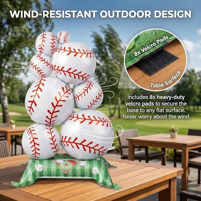 Giant 43-Inch Self-Standing Baseball Foil Balloons 2-Pack, Reusable 3D Mylar - Image 7