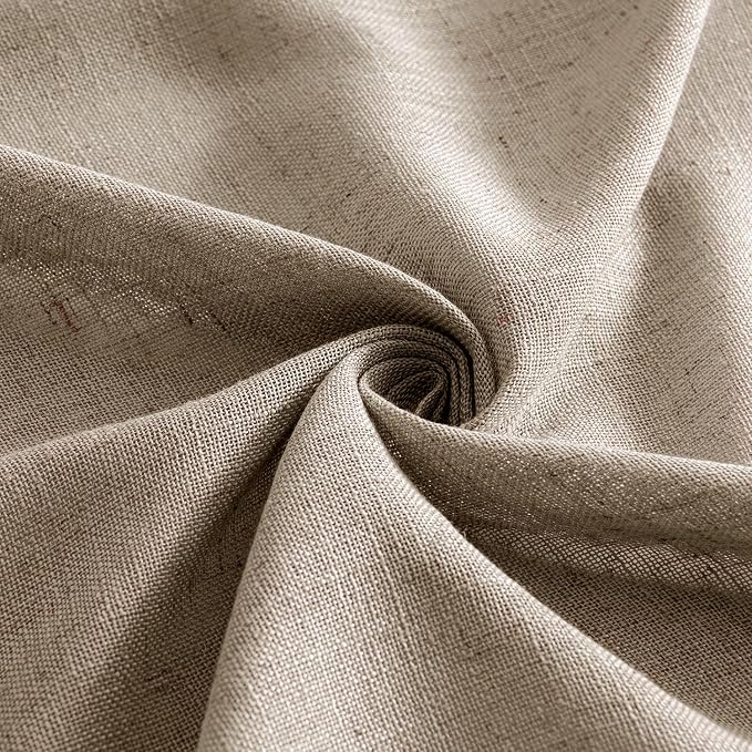 MIULEE Taupe Grey Linen Curtains 52x72 Inch Length 2 Panels - Image 8