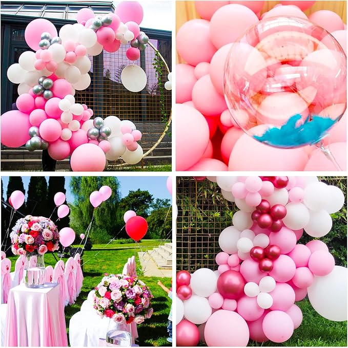 18 Inch Pastel Pink Big Balloons 12 Pack Large Latex Balloons Round Party - Image 7
