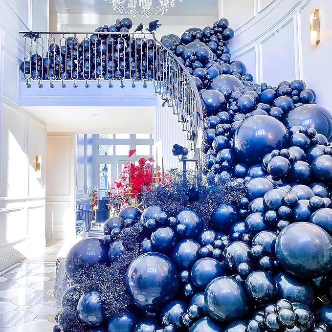 PartyWoo Metallic Blue Balloons 50pcs Chrome Blue Color 5 Inch | Balloons - Image 8