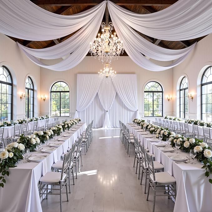 20ft x 15ft White Backdrop Curtains - Image 7