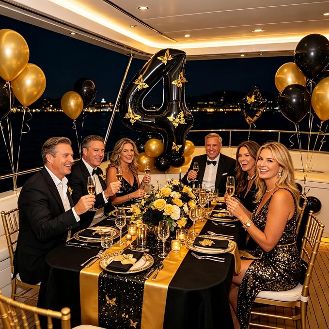 40 Inch Black Number 4 Balloon - Image 6