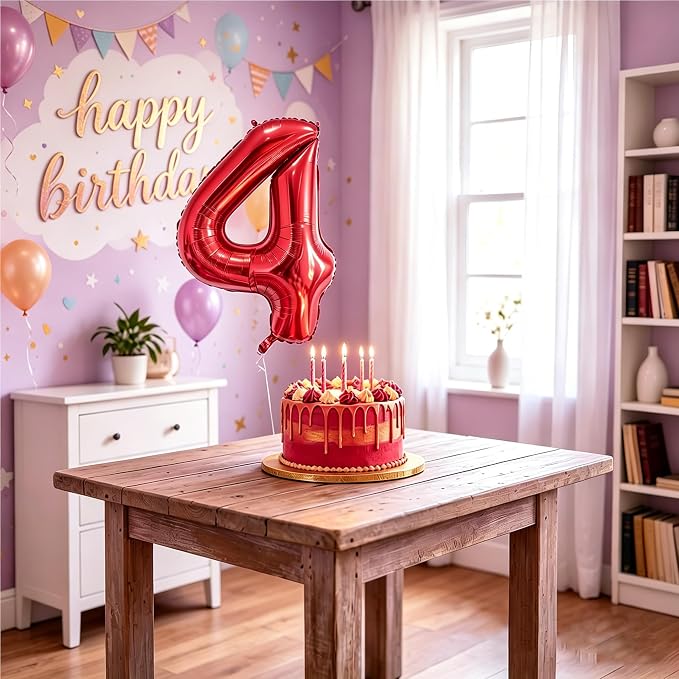 Number Balloons Red Party Balloon - Image 7