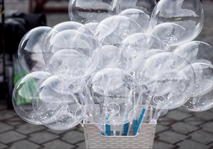 20 Pcs 12 Inch Bubble Bobo Balloons Transparent Round Indoor Outdoor Decoration - Image 5