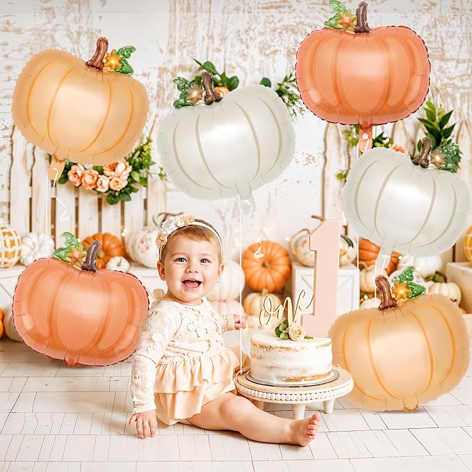 Little Pumpkin Foil Balloon Set 6 Pcs 21 Inch Friendsgiving | Six 21-inch - Image 7