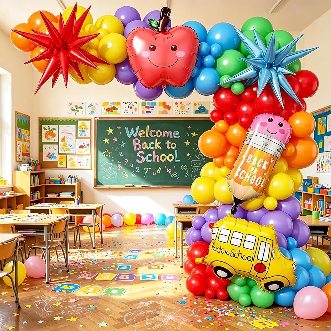 161Pcs Back to School Balloon Arch Kit Rainbow Balloons - Image 6