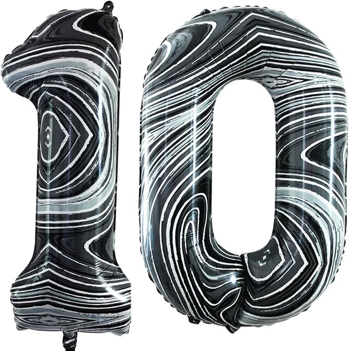 Number 10 Balloons for 10th Birthday Party Decorations, 42 Inch Jumbo Foil by GOER
