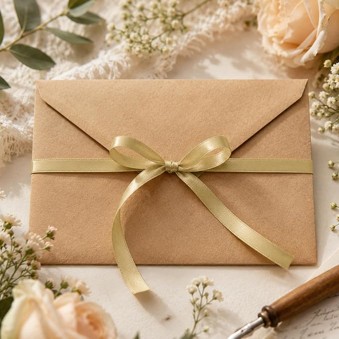 3/8In 30Yards Thin Gold Ribbon for Gift Flower Bouquet Graduation Christmas | - Image 9