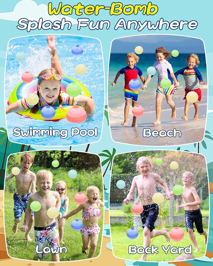 Reusable Water Balloons, Quick Fill Self-Sealing Water Bomb Balloons, - Image 7
