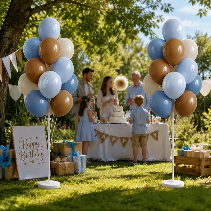 Blue Brown 10” Balloons Column Kit - Image 9