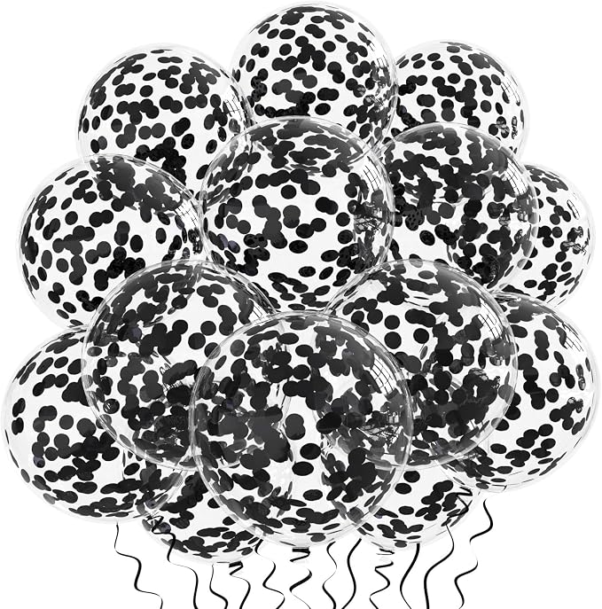 Black Confetti Balloons - Image 4