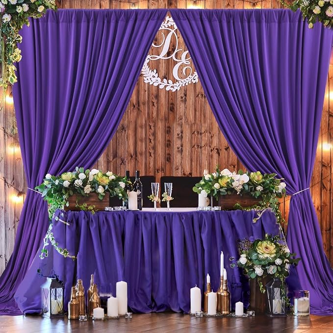 50ftx10ft Wrinkle Free Purple Backdrop Curtains - Image 7