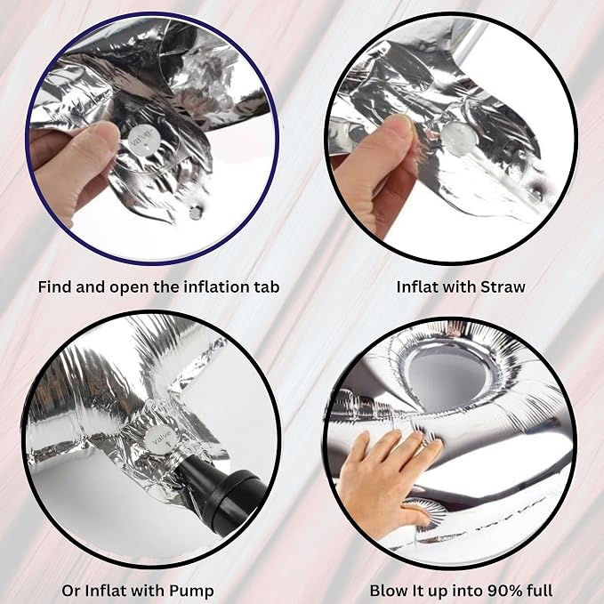 Pink Pearl Number Balloon 7 Mylar Foil Macaron Balloons 40 inch - Image 9