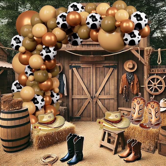 YQUQWN Western Cowboy Balloon Arch Kit Western Cowboy Party Decorations Cow - Image 6