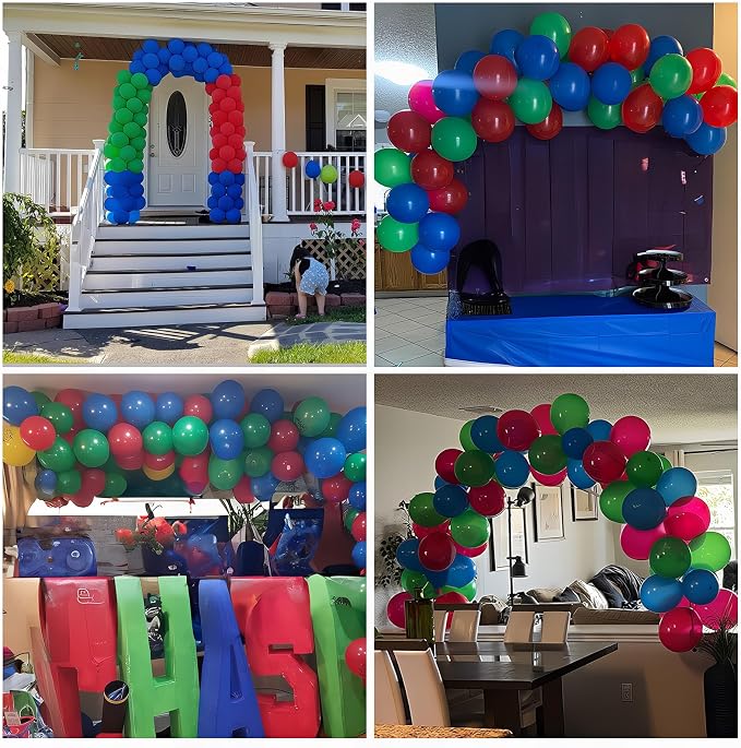 Red Blue Green Balloon Arch Garland Kit - Image 2