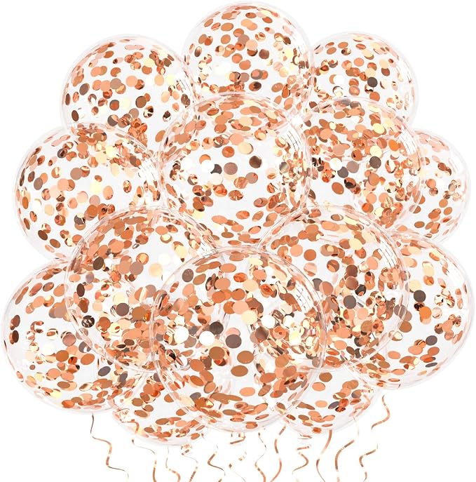 Rose Gold Confetti Balloons - Image 9