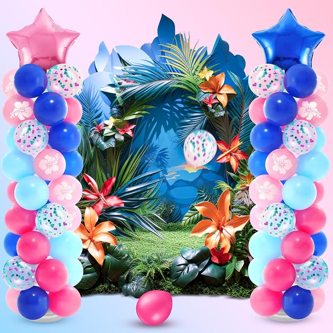 Seematn 2 Sets Pastel Blue and Pink Balloon Column Stand Kit - Image 7