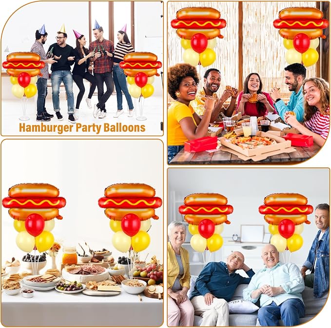 Hot Dog Party Balloons Stand Kit 2 Sets - Image 7