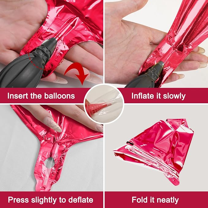 12Pcs Burgundy Red Round Foil Balloons, Metallic Deep Red Foil Balloon - Image 8