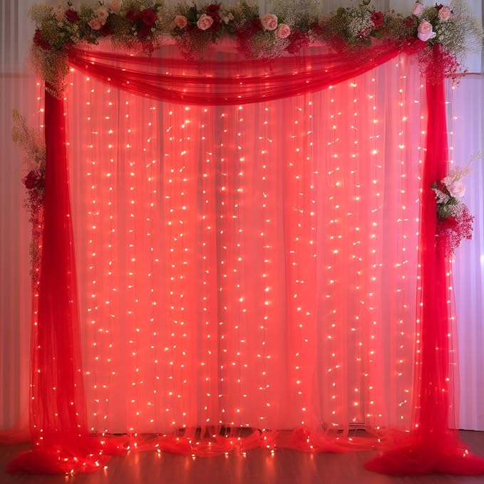 20x10ft Red Tulle Backdrop Curtain - Image 8