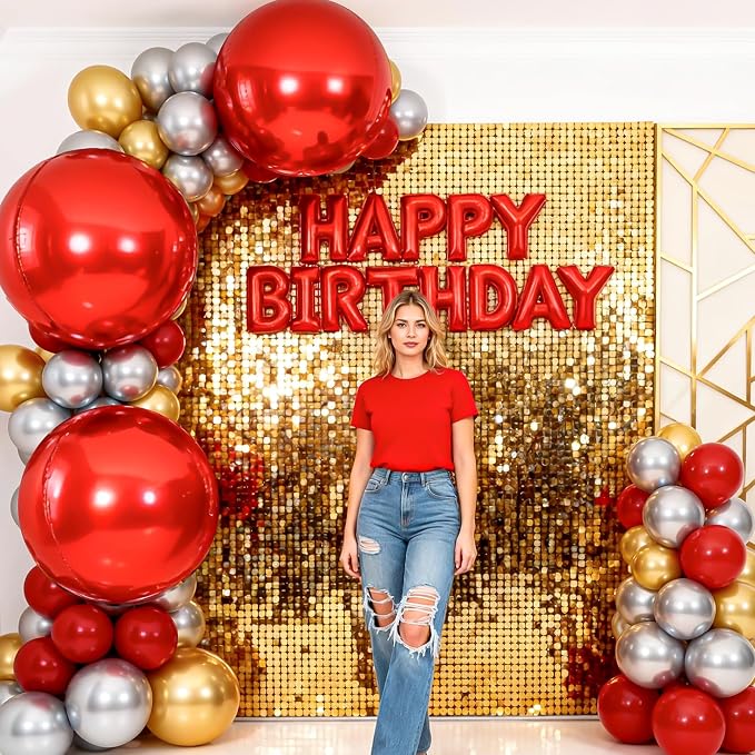 50 Inch Giant Red Round Foil Balloons - Image 7