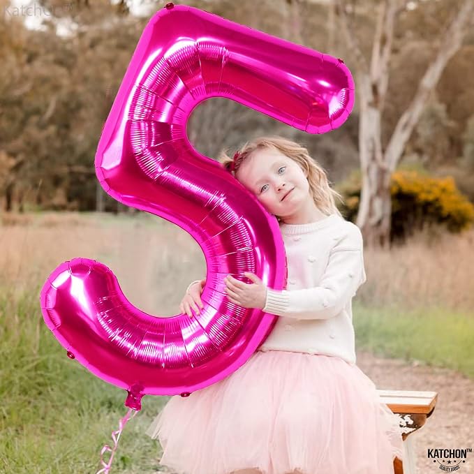 KatchOn Giant Hot Pink 5 Balloon Number - Image 9
