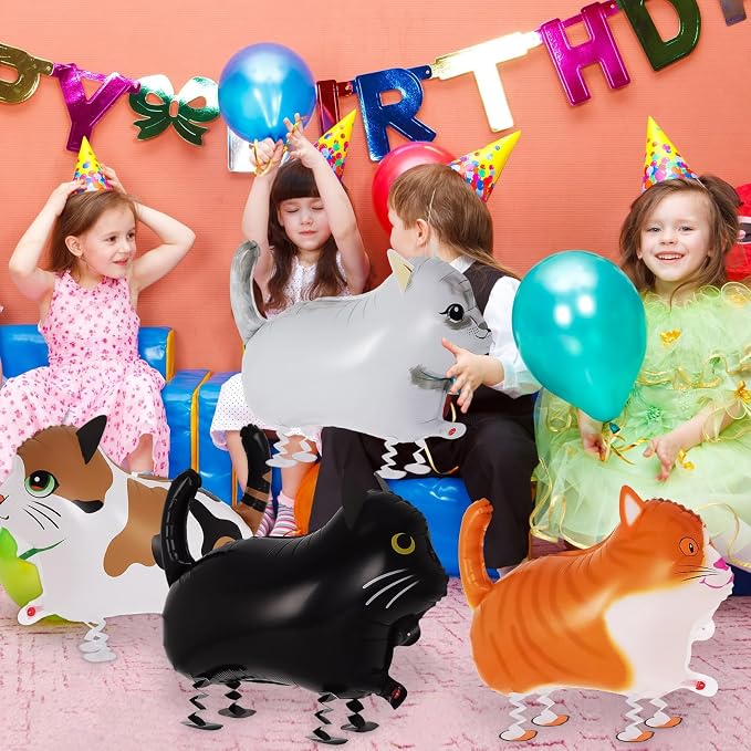4 Pcs Walking Cat Balloons, Cat Balloons, Walking Animal Foil Mylar Balloon - Image 7