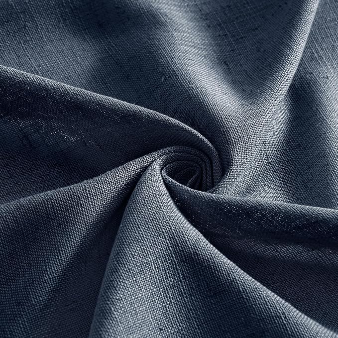 MIULEE Navy Blue Linen Curtains 52x54 Inch 2 Panels - Image 8