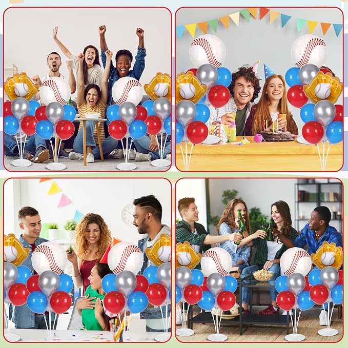 4 Sets Baseball Party Balloons Stand Kit - Image 7