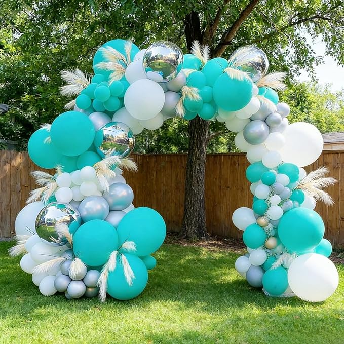 100pcs 5 Inch Small Teal Blue Balloons Arch Fillers | 5” Mini Turquoise Latex - Image 6