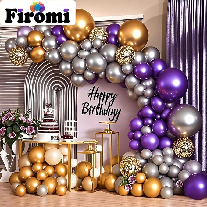 Firomi Metallic Chrome Purple Balloons 18-inch 12 Pack | Large Helium Shiny - Image 6