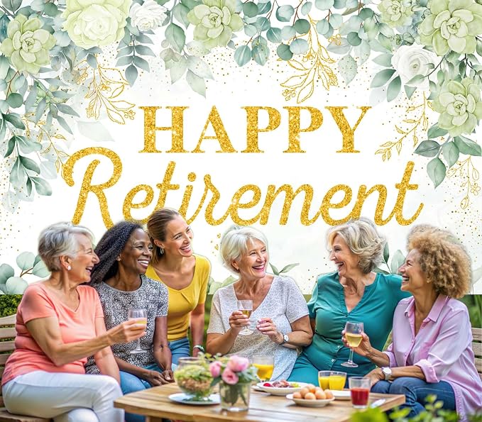 Sage Green Happy Retirement Banner - Image 6