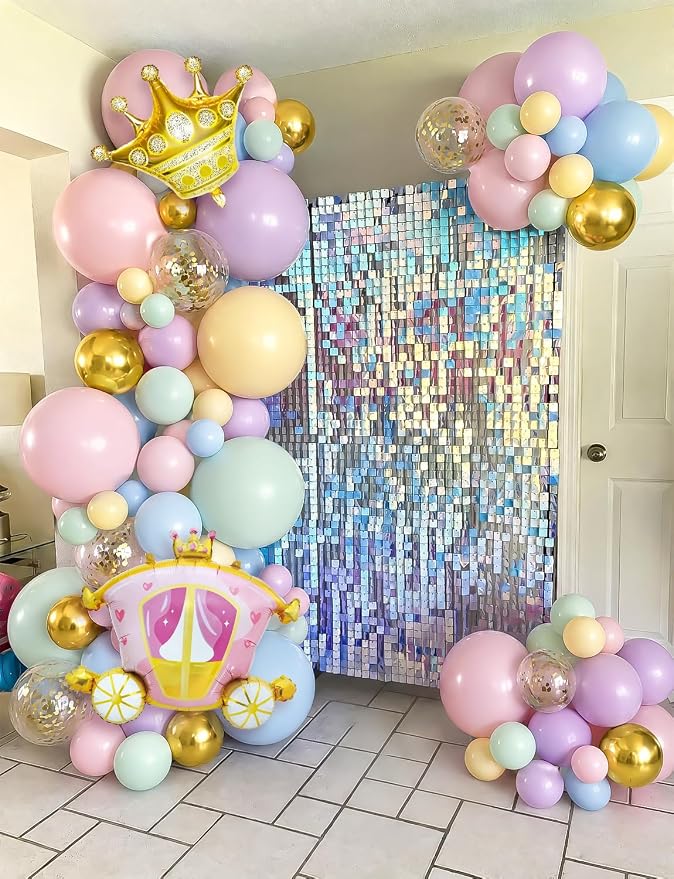 Princess Balloon Garland Arch Kit, Castle Carriage and Crown Foil Balloons - Image 9