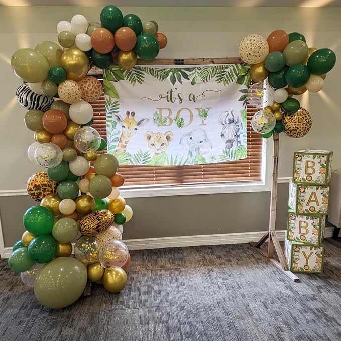 Sage Green Brown Balloons, 60 Packs 12 inch Olive Green Gold Safari Balloons - Image 8