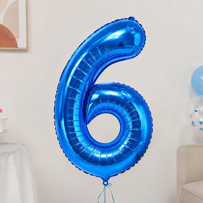 Navy Blue Number 6 Balloons 40 Inch - Image 6