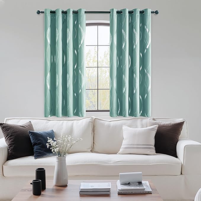 NICETOWN Aqua Blue Curtains 72 inch Long - Image 9