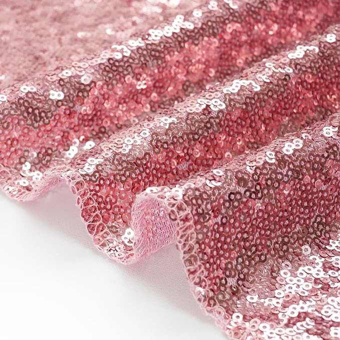 Eternal Beauty Fuchsia Pink 3mm Sequin Backdrop 2x8 Ft 2 Pack Wedding | Dense - Image 9