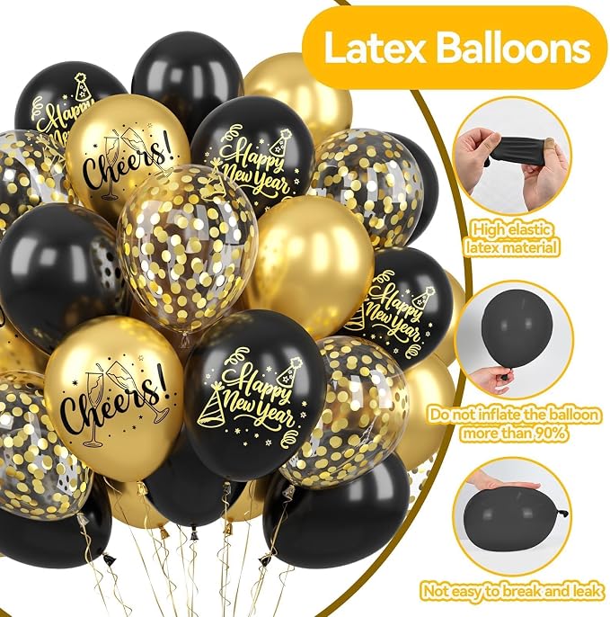Black and Gold Balloons - Image 7