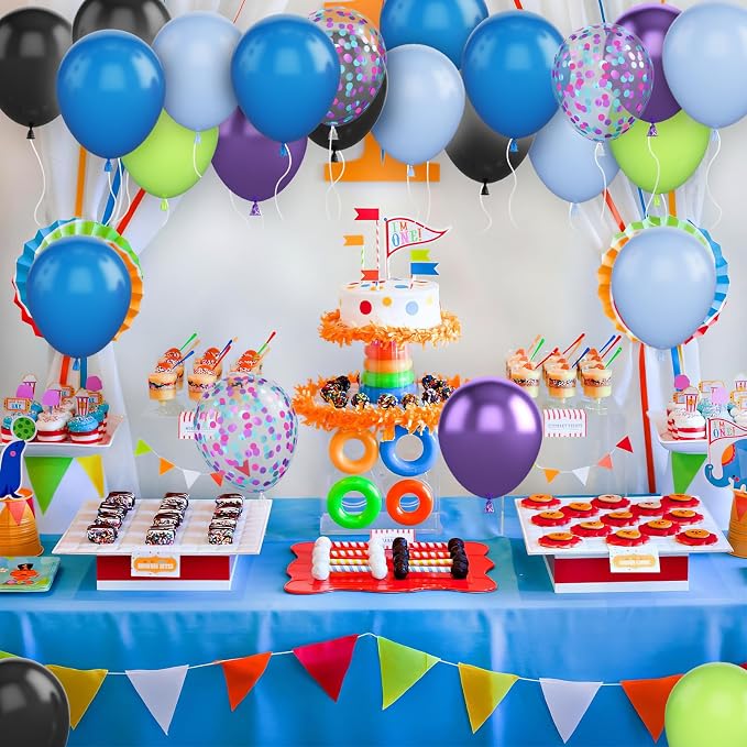 Green Purple and Blue Balloons, 12 Inch Purple Green and Black Balloons Purple - Image 6
