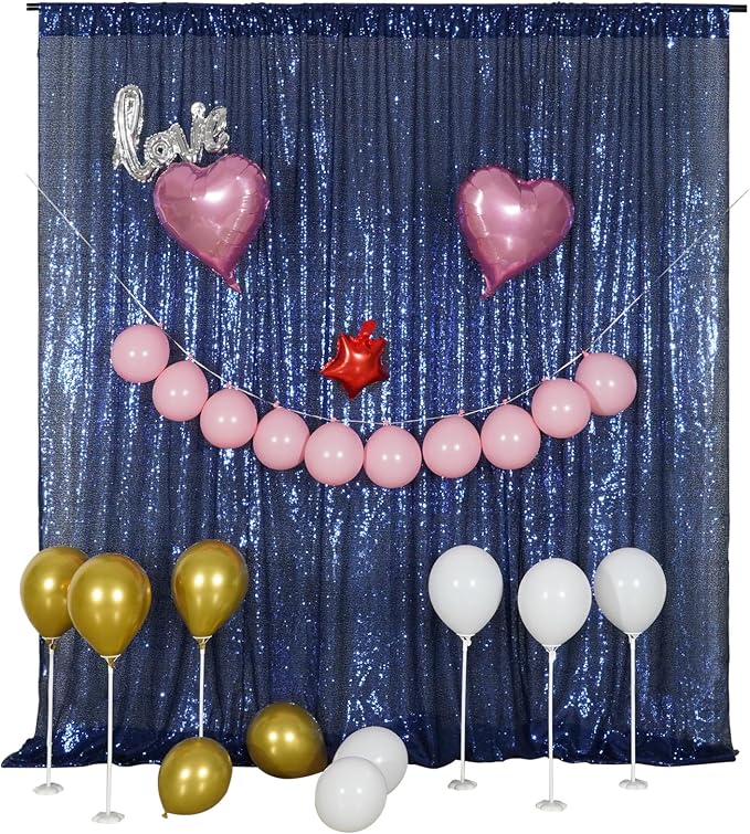 Poise3EHome Blue Sequin Backdrop, 8FT x 10FT Sequin Photography Backdrop Curtain - Image 8