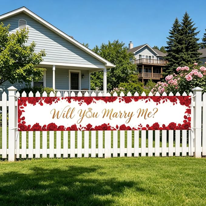Will You Marry Me Wedding Decor Banner Marriage Proposal Decorations | Reusable - Image 6