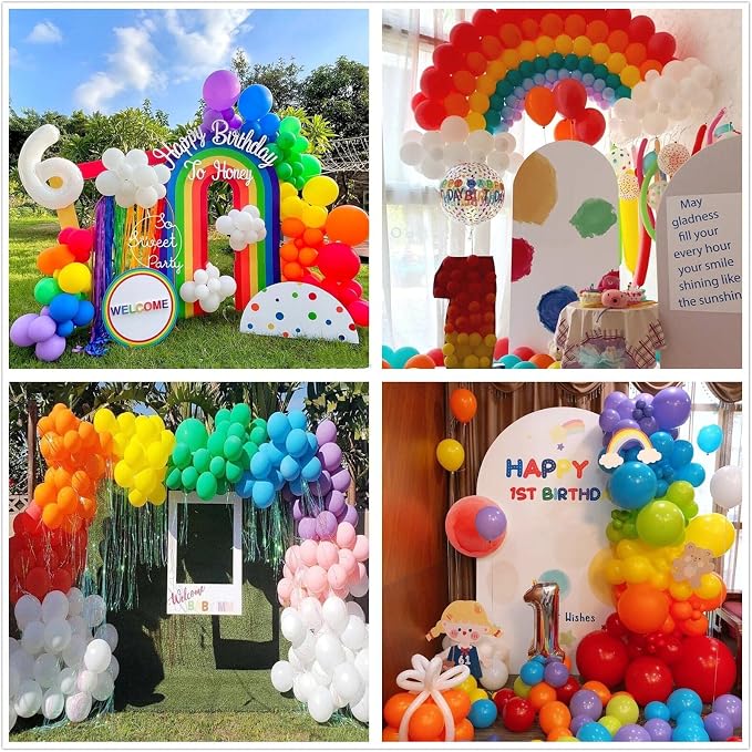 412pcs Rainbow Balloon Arch Kit Assorted Colors 18 12 10 5 Inch, Different - Image 6